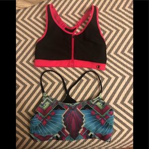 2 sports bras XS, Champion and Soul Cycle